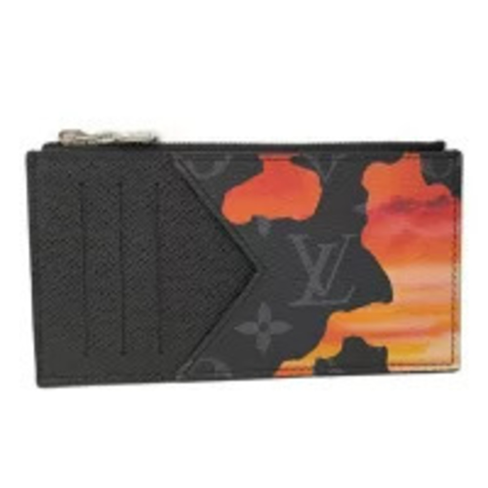 LOUIS VUITTON Room View Coin Card Case Wallet Monogram Eclipse Black